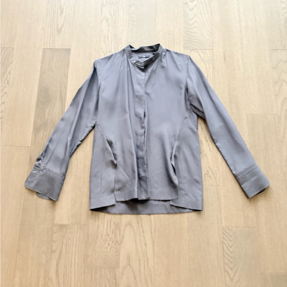 +J Uniqlo Silk Blouse in Dark Brown